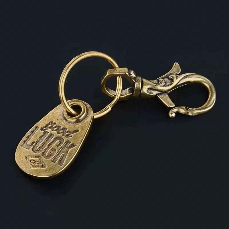Brass Goodluck Motorcycle Car Keychain Male Trend Personality Creative Trend Brand Ami Kaji Accessories