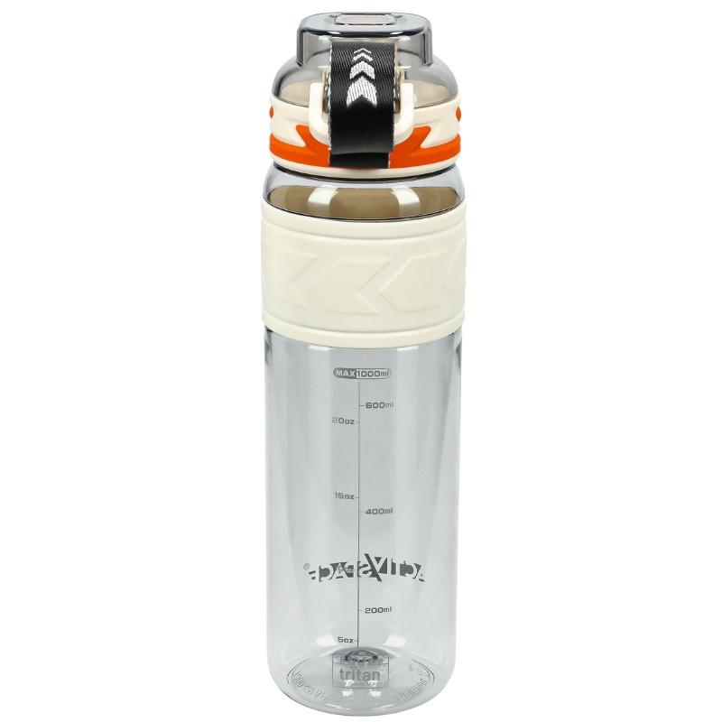 Tritan water bottle 1000ml with measuring cup - white