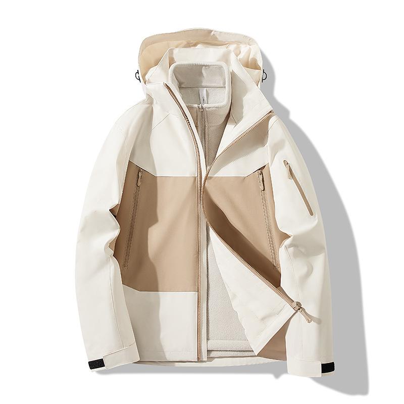 Jacket Men and Women Couple Three-in-one Outdoor Jacket Autumn and Winter Large Size Outdoor Windproof Loose Jacket