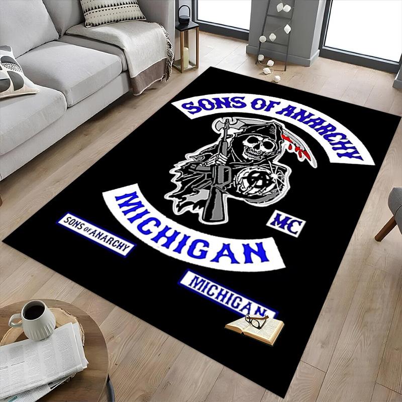 1pc Sons of Anarchy Michigan MC Carpet Anti Slip Polyester Floor Mat for office.Bedroom