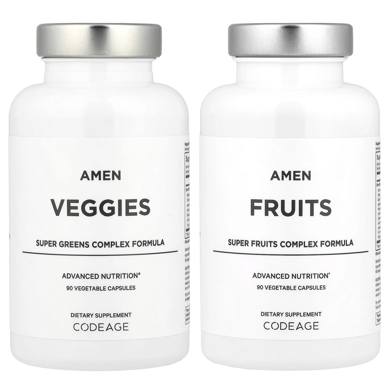

Amen, Fruit & Vegetable, 2 Containers, 90 Veggie Capsules