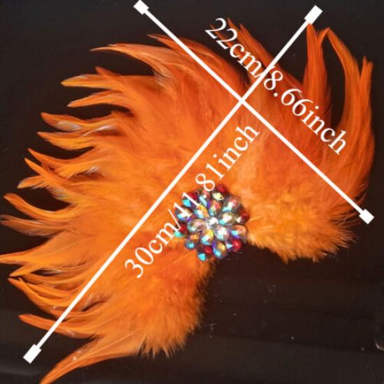 1PCS Beads Feather Brooch Epaulet Shoulder Hat Fancy Carnival Stage Party Decor