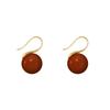 Women Red Agate Hook Earrings Simple Fashion Retro Jewelry