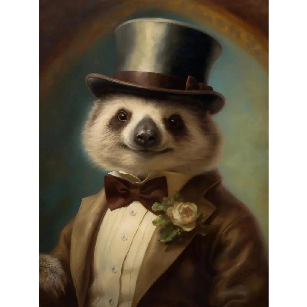 Vintage Palace Aristocrat Gorgeous Costume Animal Tiger Lion Deer Art Poster Canvas Paintings Wall Art Pictures Home Room Decor