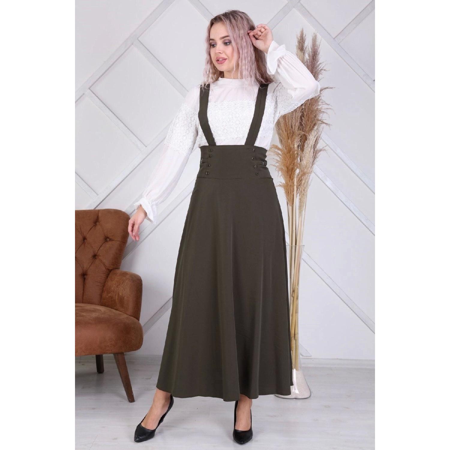 

Women s Navy Blue Button Detailed Hijab Salopet Skirt 1951/106 38