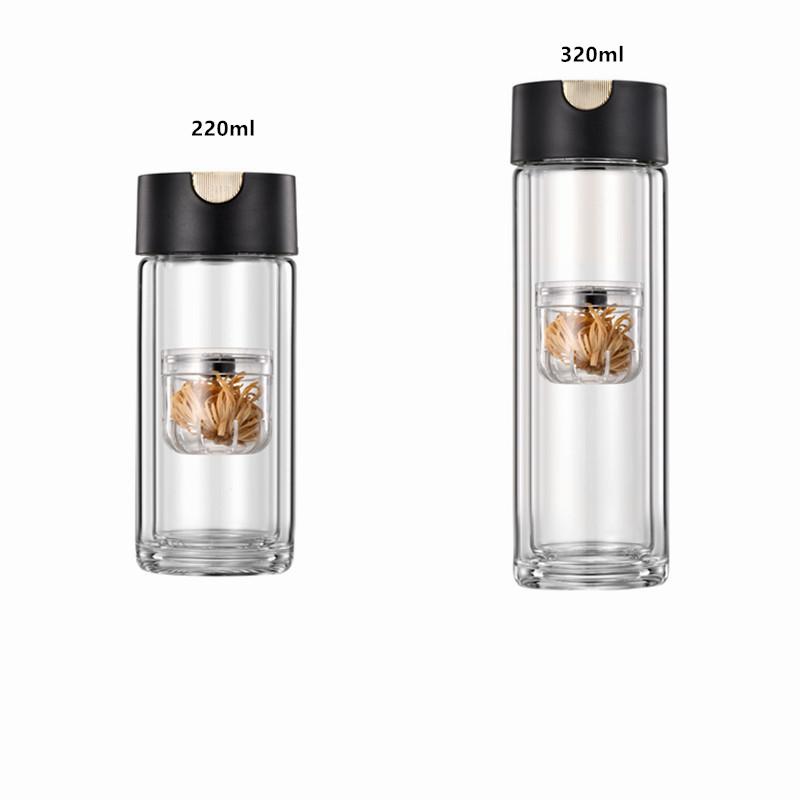

Tea Tumbler With Infuser Double Wall Glass Travel Tea Mug With Magnetic Infuser For Loose Leaf Tea And Fruit Tea Water Bottle 220ml