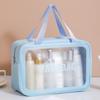 Large Waterproof Frosted Makeup Bag with Wet/Dry Separation, Portable Handheld Design