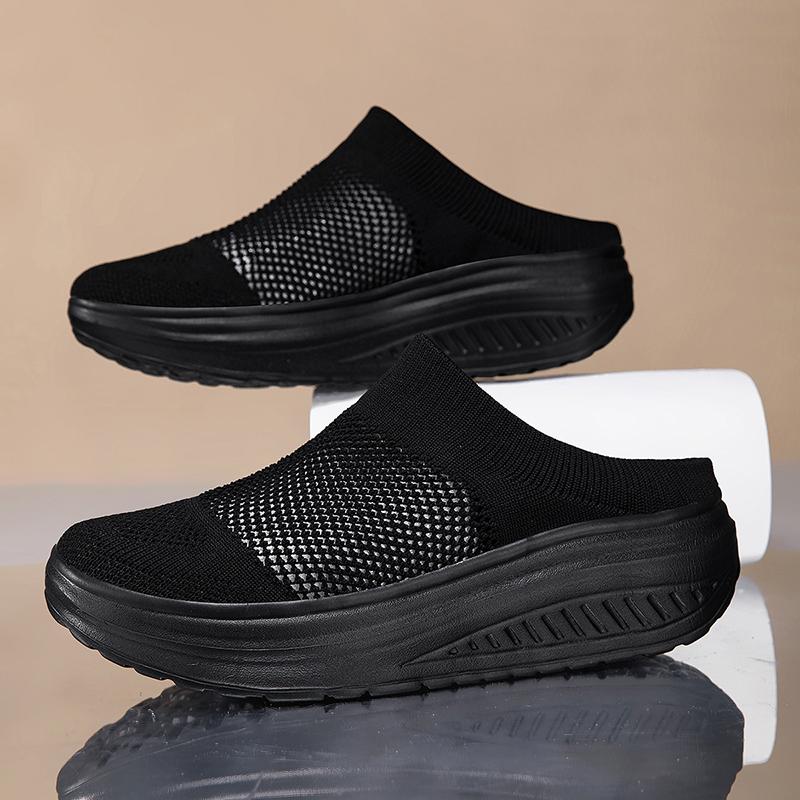 Женские шлепанцы на платформе мюли-сандалии летние повседневные клоги белые розовые черные фиолетовые легкие носочно-сандалии больших размеров 41 42 43 EU36 чёрный 1840₽