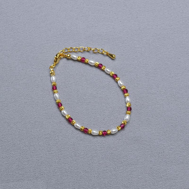 

Французская ниша Элегантный рисовый жемчуг Красный корунд Бусины Простой Темперамент Короткий Тонкий Ожерелье Цепочка на Ключицу