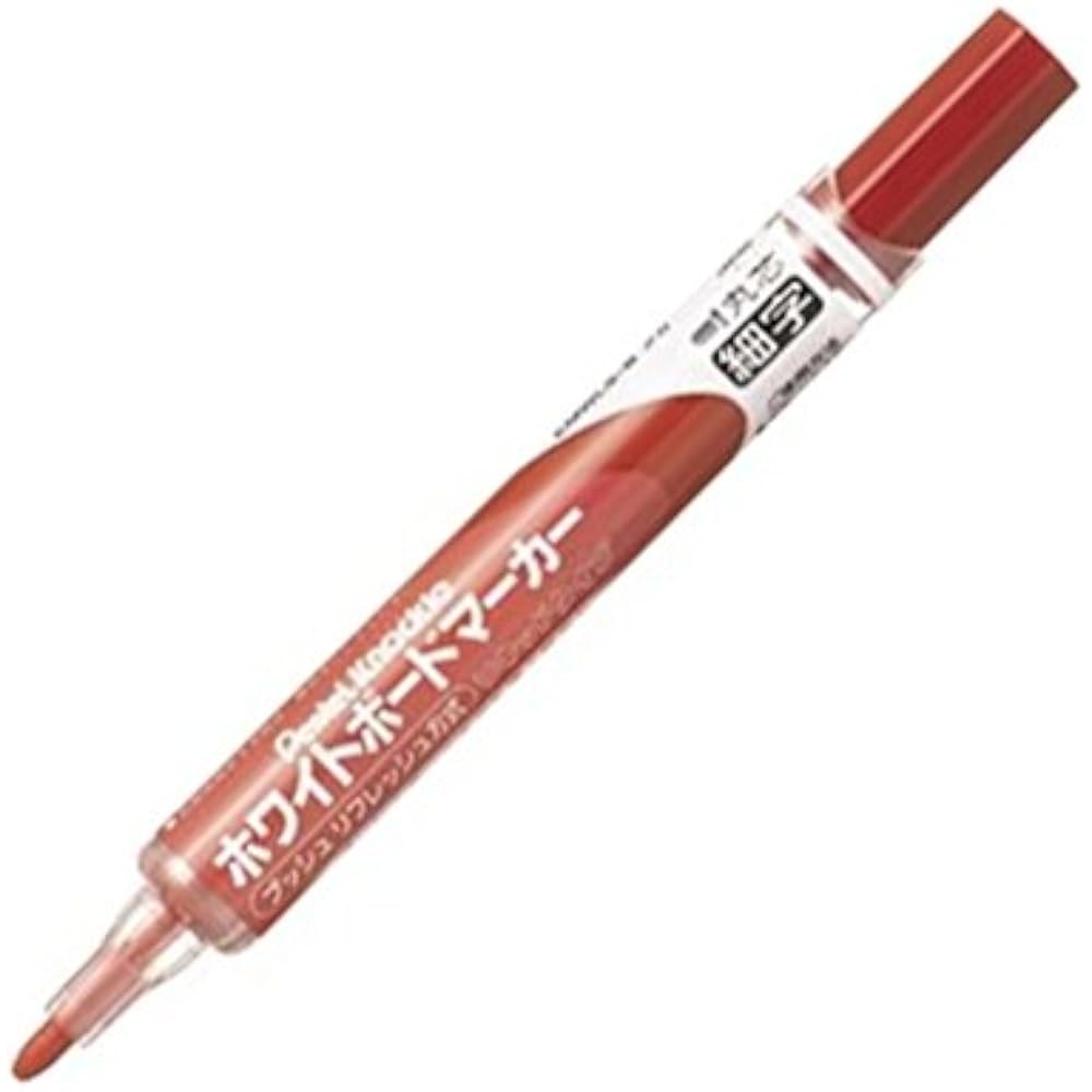 Pentel whiteboard marker knock, round core/fine print, red ink, EMWLS-B