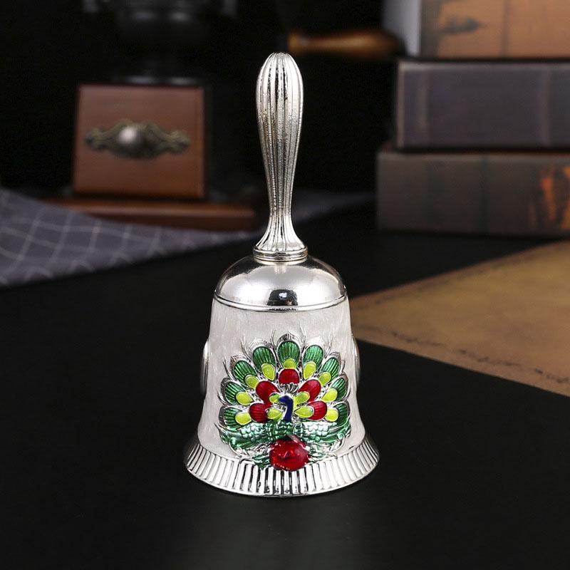 

WTEMPO Vintage Hand-Rung Bells Metal School Bells for Classroom Ideal for Home and Dining Room Use No Batteries Needed Durable Hand-cranked Bells 1pc серебряный
