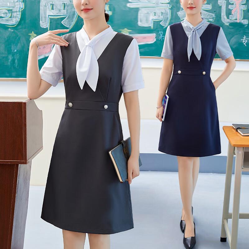 Elegantes Damen-Kleid im Faux-Zweiteiler-Look für den Beruf