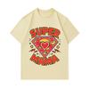 Men's 100% Cotton Crew Neck Short Sleeve T-Shirt, Funny Super Mama Heart Graphic Print Casual Tee, Lightweight Soft Breathable Top for Daily Family Pa