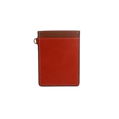 [Emono] Double-sided Genuine Leather Pass Case (Orange)