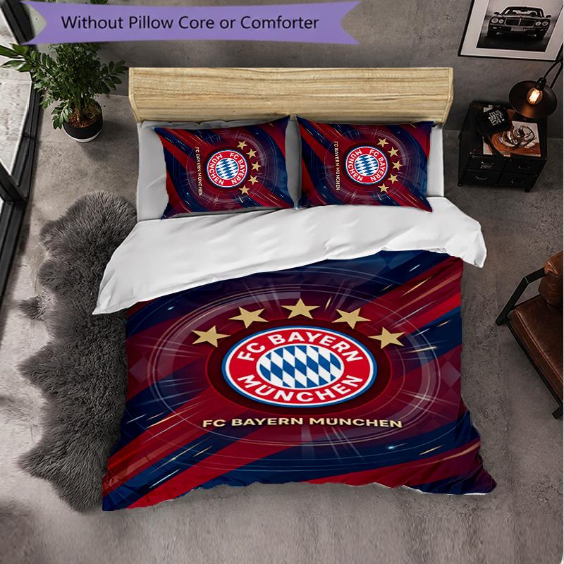 Biancheria da letto a tema Bayern Monaco Set 3 Pezzi Copripiumino Biancheria da letto decorativa per stanza di adolescenti Decorazione per la casa