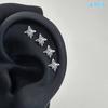 4Pcs Vintage Crystal Zircon Wing Earrings Stud Women Luxury Shiny Angel Wings Cross Silver Color Earrings Studs Couples