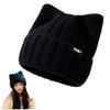 Qzkouma Thick Knit Cat Ear Beanie with Brushed Slimming Warm and Cute for Fall and Women's Lining, Double-Layered Design, Face, Winter, MEPA-26