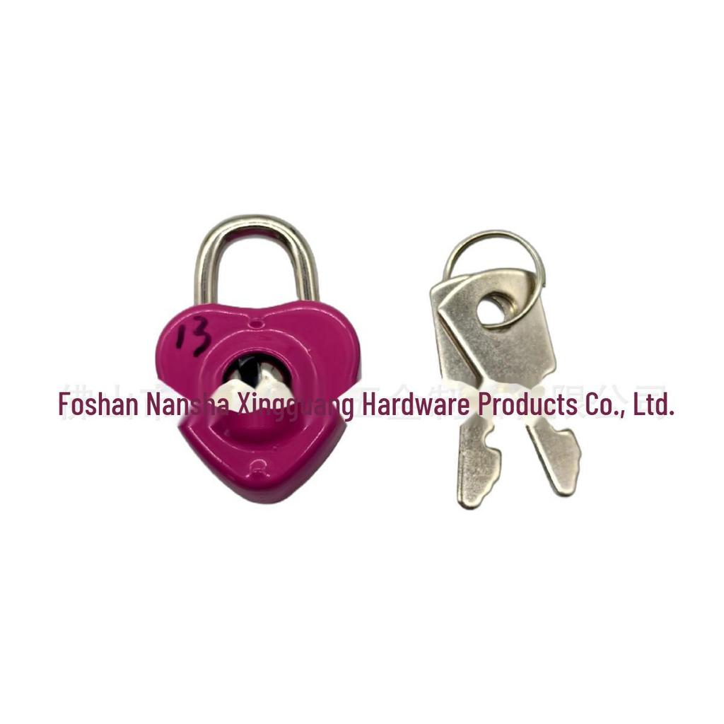 Simple & Stylish Heart-Shaped Macaron Color Lock with Key - Jewelry Padlock