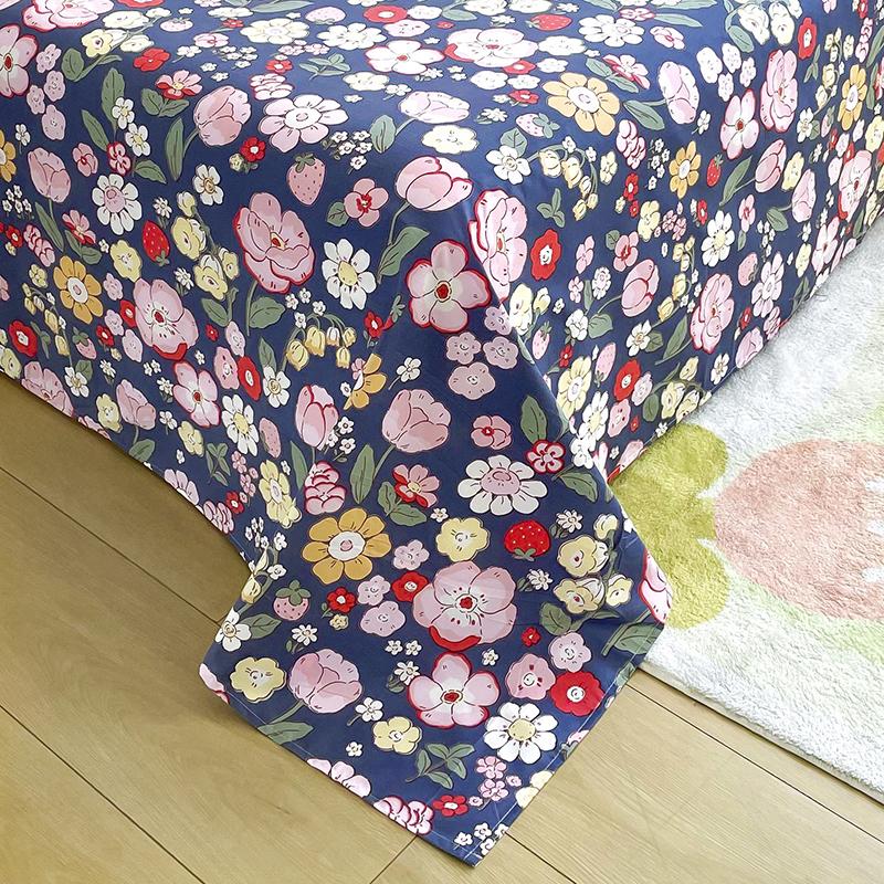 Prześcieradło z nadrukiem kwiatowym Pojedyncze/Queen/King Prześcieradło na łóżka dwuosobowe Kwiatowe płaskie prześcieradło(Bez poszewki na poduszkę) 1 szt. Łóżko