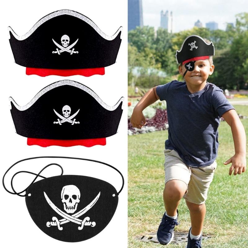 Halloween Cosplay Costume Pirate Headband Elastic EyePatch Adult Child Headwear