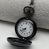 Vintage Style Crow Pocket Watch Quartz Movement Round Dial Black Necklace Souvenir Gift