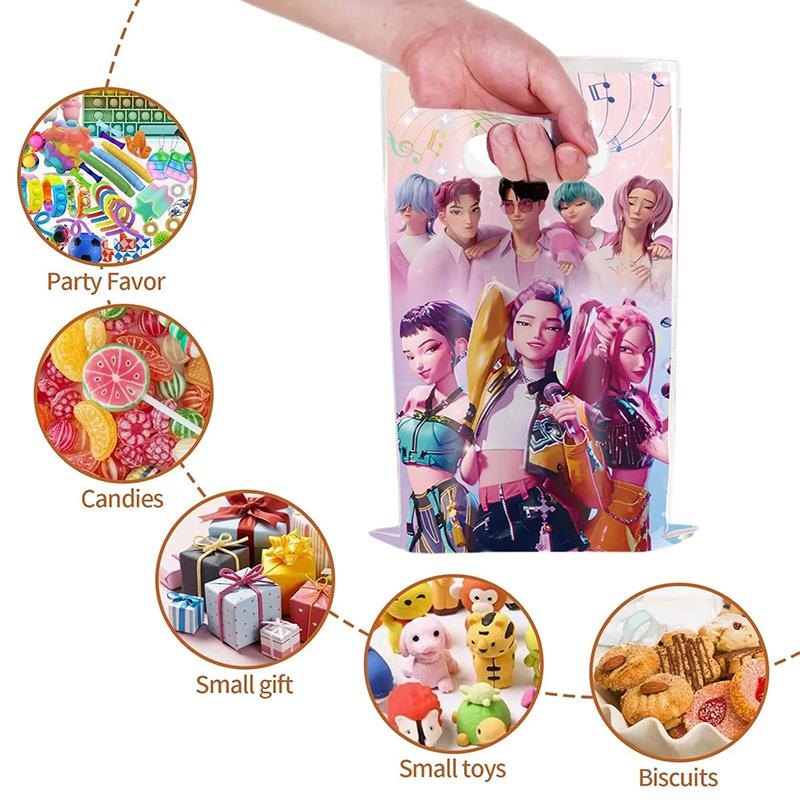 Dämonenjäger Geschenktüten Geburtstagsdekoration Kpop Anime Party Süßigkeitstüten Geschenke für Gäste Kinder Babyparty Partyzubehör