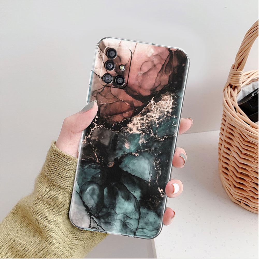 Marmor Klar Fall Für Samsung Galaxy A52 A12 A51 A32 A21s A71 A32 A22 50 A70 A31 A72 5G Telefon Abdeckung