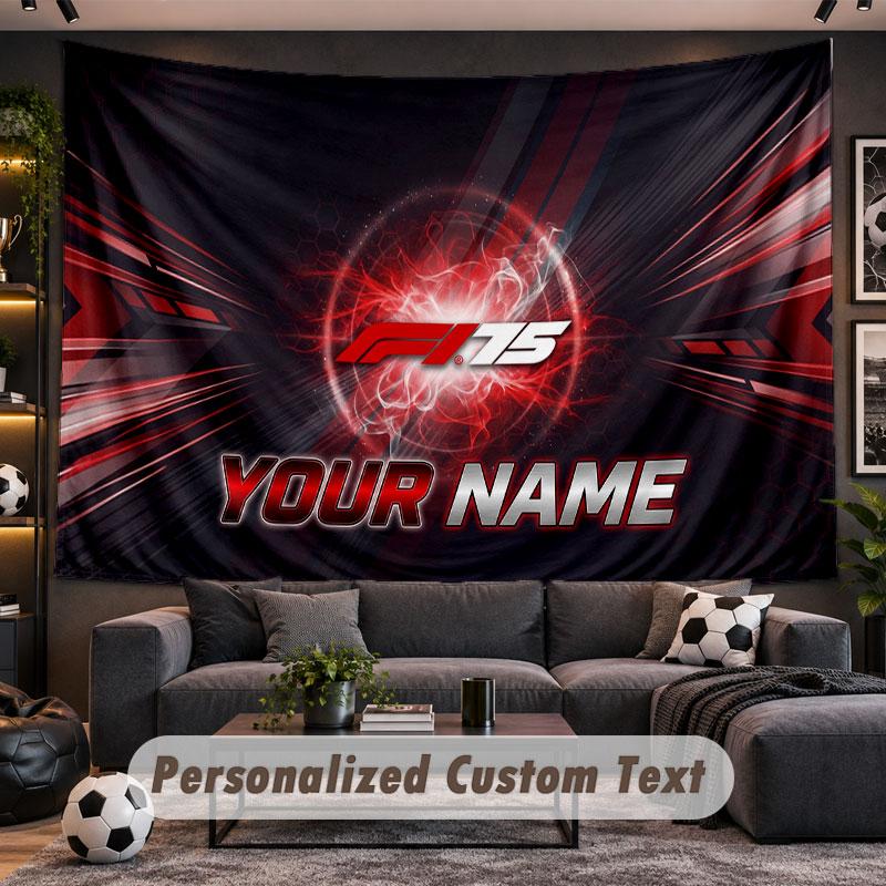 Wall Hanging Tapestry Custom NameF1 Pattern Personalized Printed Fabric Wall Decor