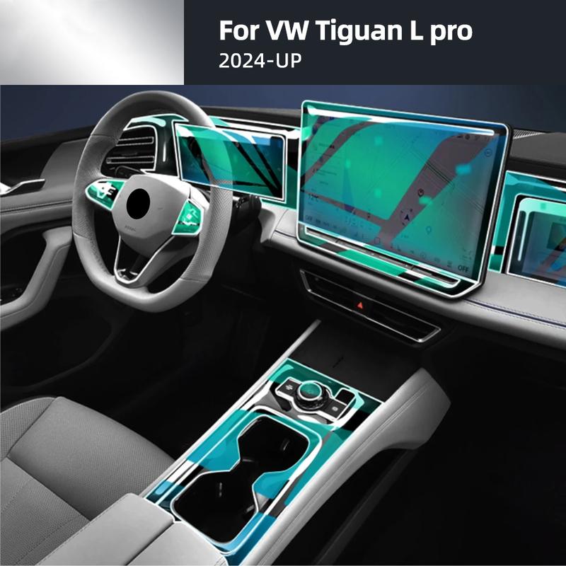 For Volkswagen Tiguan L Pro VW 2024 2025 TPU Protective Film Clear Interior Center Console Gear Panel Anti-scratch Accessories