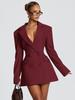 2025 Herbst Sexy Tiefer V-Ausschnitt Langarm Europäischer & Amerikanischer Stil Slim Fit Freizeitkleid