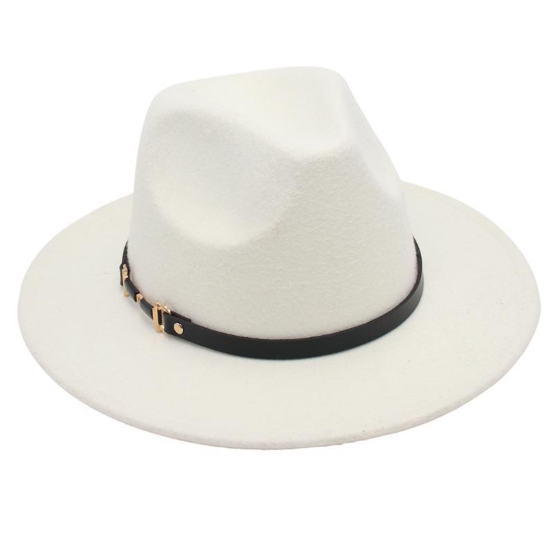 Suit Top Hat American Drama Belt Buckle Jazz Hat Men And Women Felt Hat Woolen Hat Big Brim Fedora Hat Jackson
