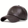 Unisex Vintage Leather Baseball Caps Outdoor Adjustable Spring and Autumn Casual Sunscreen Hat