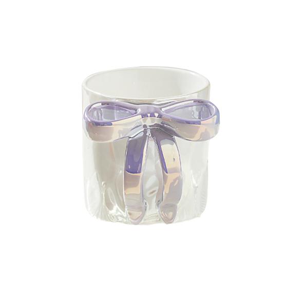 

Керамическая кофейная чашка с ручкой-лентой 11,8 унций Элегантный дизайн с розовым бантом фиолетовый