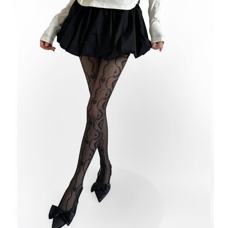 Patterned Tights Fishnet Stockings Floral Pantyhose Stockings Leggings Lace Tights for Women Girls Summer Leggings