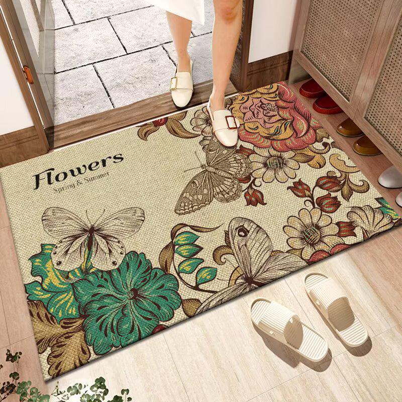 Dirt-Resistant Non-Slip Washable Linen Bathroom Doormat