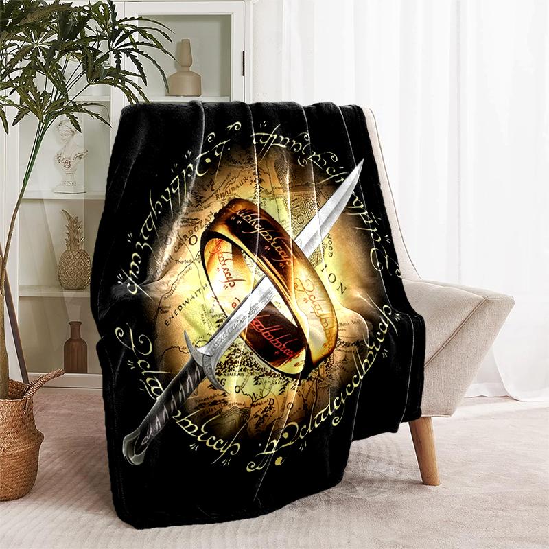 1pc Blanket The Lord of the Rings3 Print Design, Lightweight Blanket for Sofa, Bed- Soft &Warm, Gift for All Seasons like Christmas, Halloween