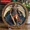 2d Fast 20*20cm, Vintage Angel-Themed Wooden Wall Art, Round Wooden Decorative Plaque for Home, Kitchen, Bedroom, Bar.
