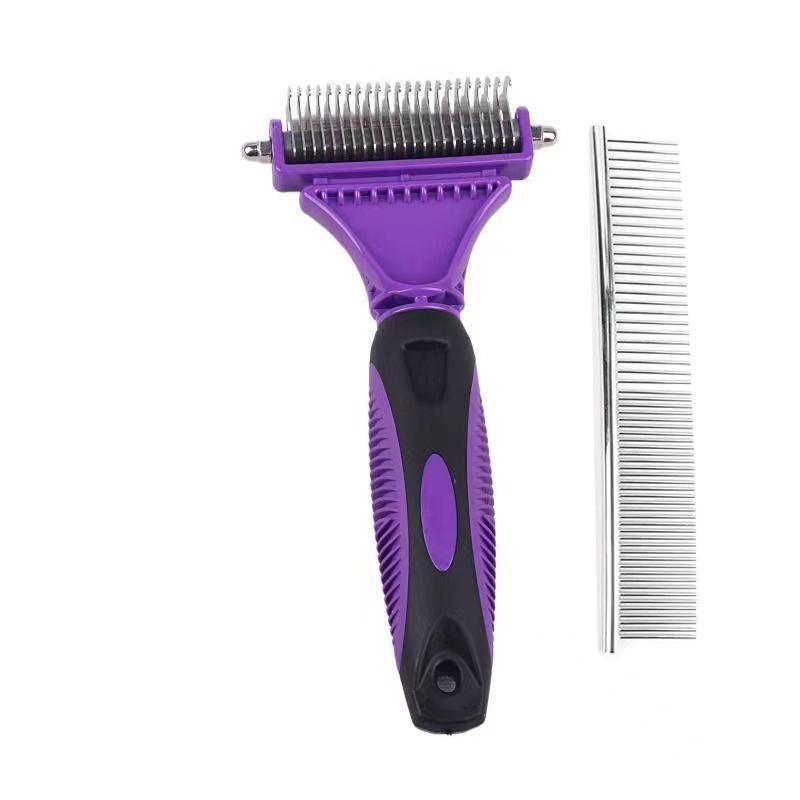 Double-Sided Pet Comb & Knot Rake for Dogs & Cats
