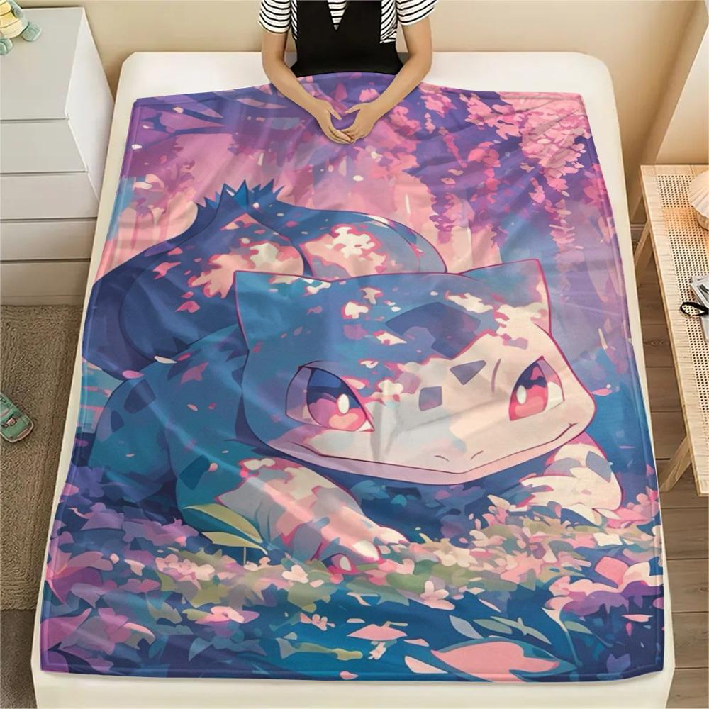 

Bulbasaur Comfortable Flannel Blanket Printed Style for Bedroom Sofa and Bed.-TING 75x90cm