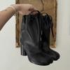 Fashion The New Autumn And Winter Wide-Leg Lace-Up Split-Toe Pig'S Hoof Boots For Girls Korean Style Versatile Western Girls' School