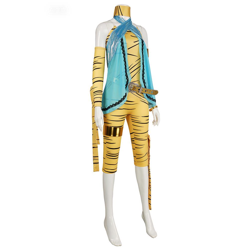 Monster High Cleo de Nile Cosplay Kostým Egyptská Mumie Role Play Šaty Set pro Halloweenskou Párty