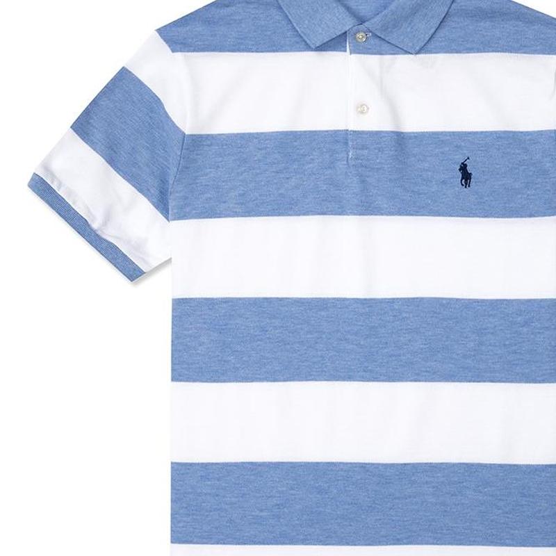 Polo Ralph Lauren Striped Straight Fit Short Sleeve Polo Shirt Men Tops Light-Blue 710801926-001