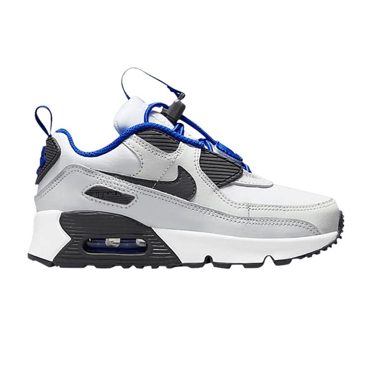 Nike Air Max 90 Toggle PS White Grey Fog Kids Sneakers Platinum-Tint Iron-Grey CV0064-101