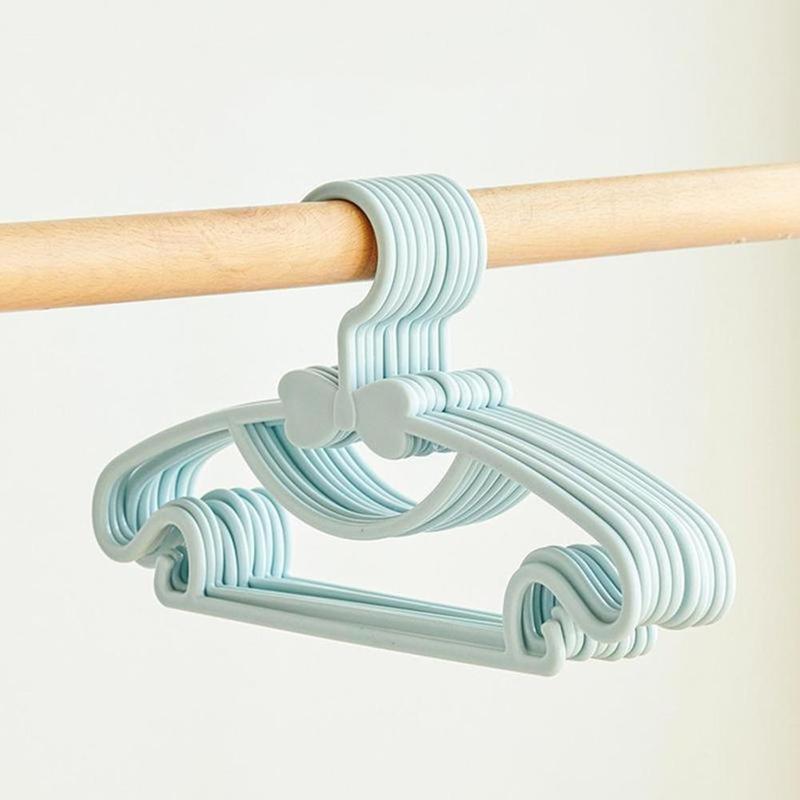 5pcs Kids Clothes Hangers Portable Multifunction Hook Design Clothes Drying Rack For Kid Plastic Baby Hangers Clothes Storage F1M3