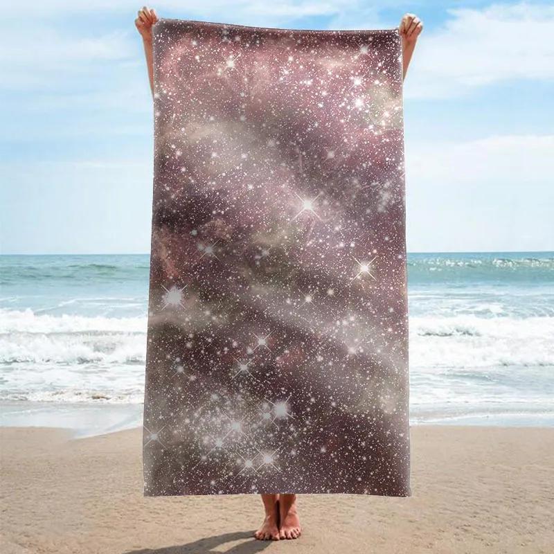 Starry Sky Bath Towels Mysterious Universe Galaxy Beach Towel Bathroom Sport Towel Microfiber Shower Quick Dry Swimming Cover