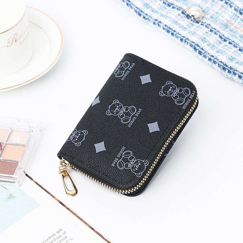 Мультяшный принт сумка для карточек-органайзер многофункциональный кошелек для ключей и наличных большой вместимости короткий кошелек 609₽