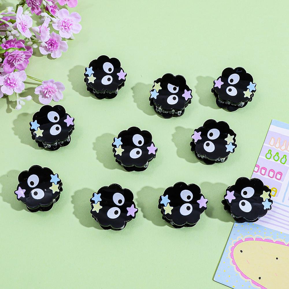 

10pcs Cartoon Mini Hair Grips Set Black Cloud Shape Decorative Hair Clips Practical Daily Use Hair Accessories