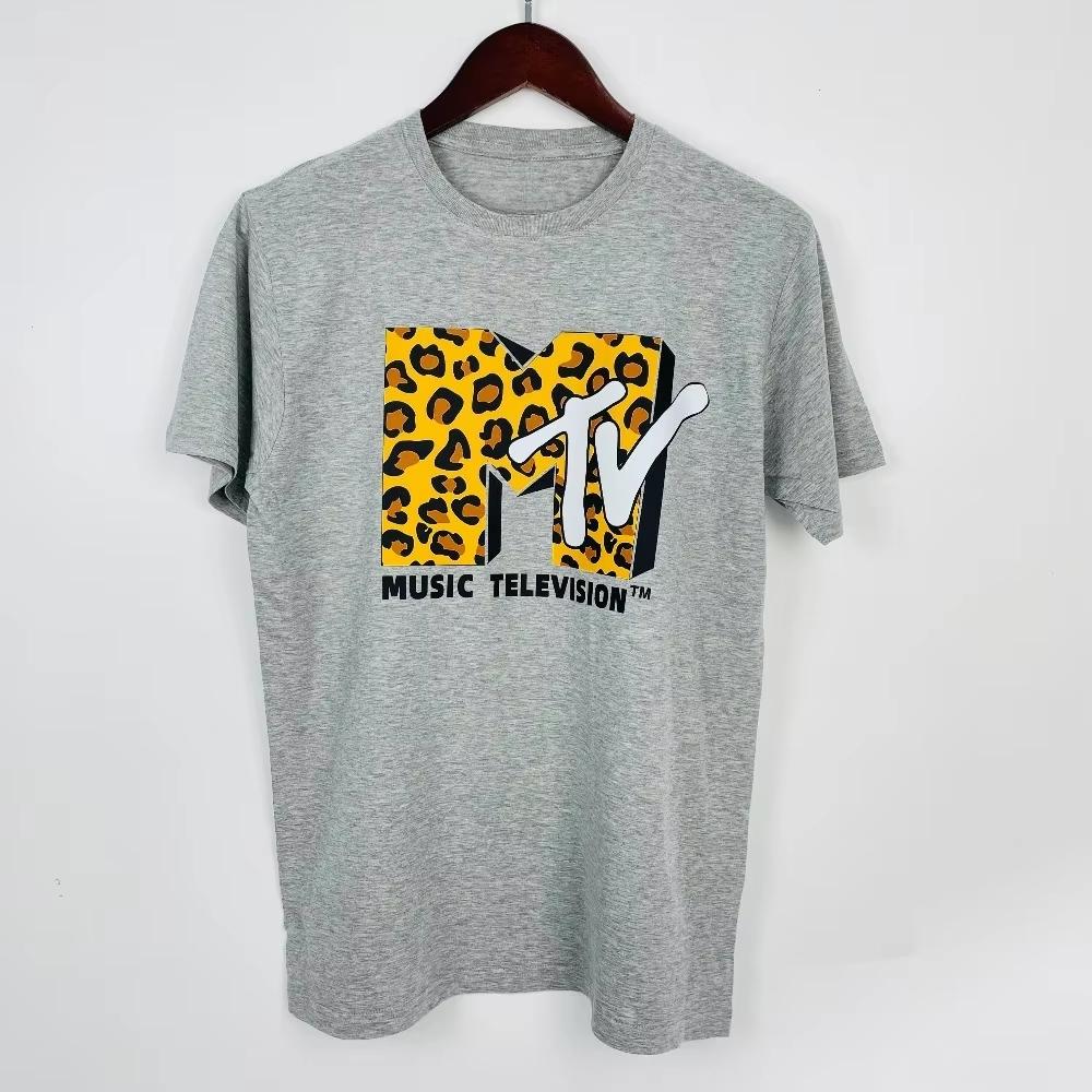 

Retro MTV Leopard Tshirt 80s 90s Vintage Music Television Logo Unisex Cotton TopsClassic Band Tee Casual Fashion Graphic T Shirt 4XL