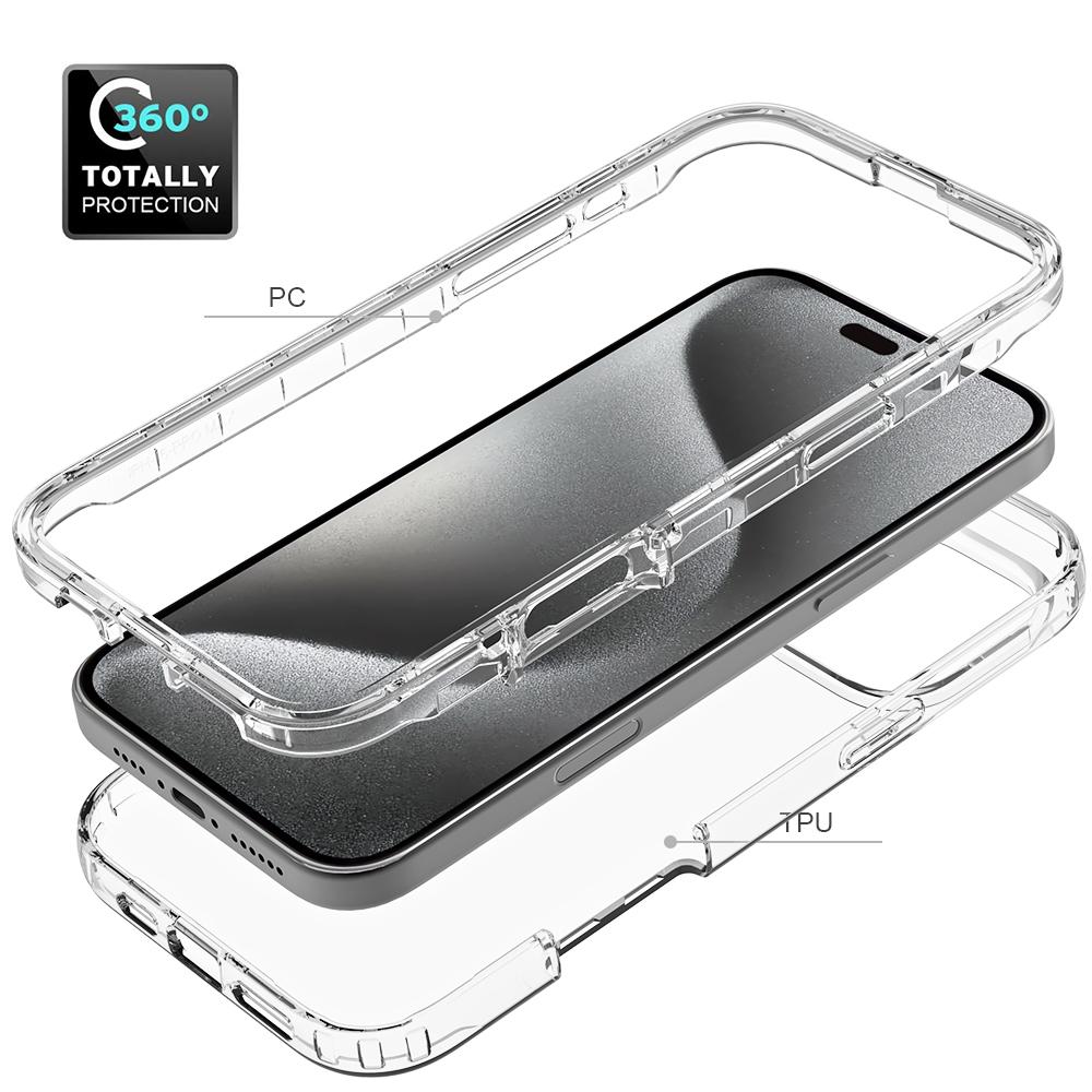 

For iPhone 16 Pro Max Clear Case Shockproof TPU+PC Hybrid Phone Cover A