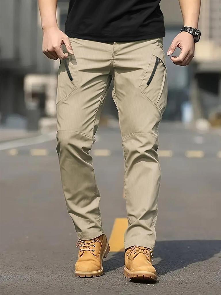 Men's Outdoor Tactical Pants - Spring/Summer Casual Workwear, Functional Straight-leg Training Pants #8725